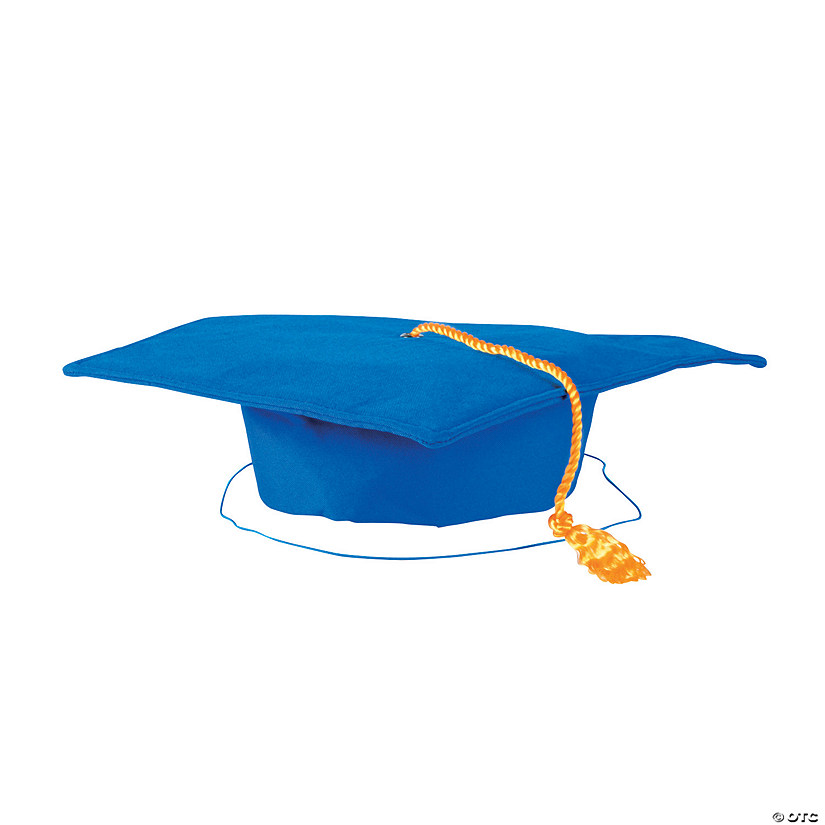 Kids Blue Matte Elementary School Graduation Mortarboard Hat Image