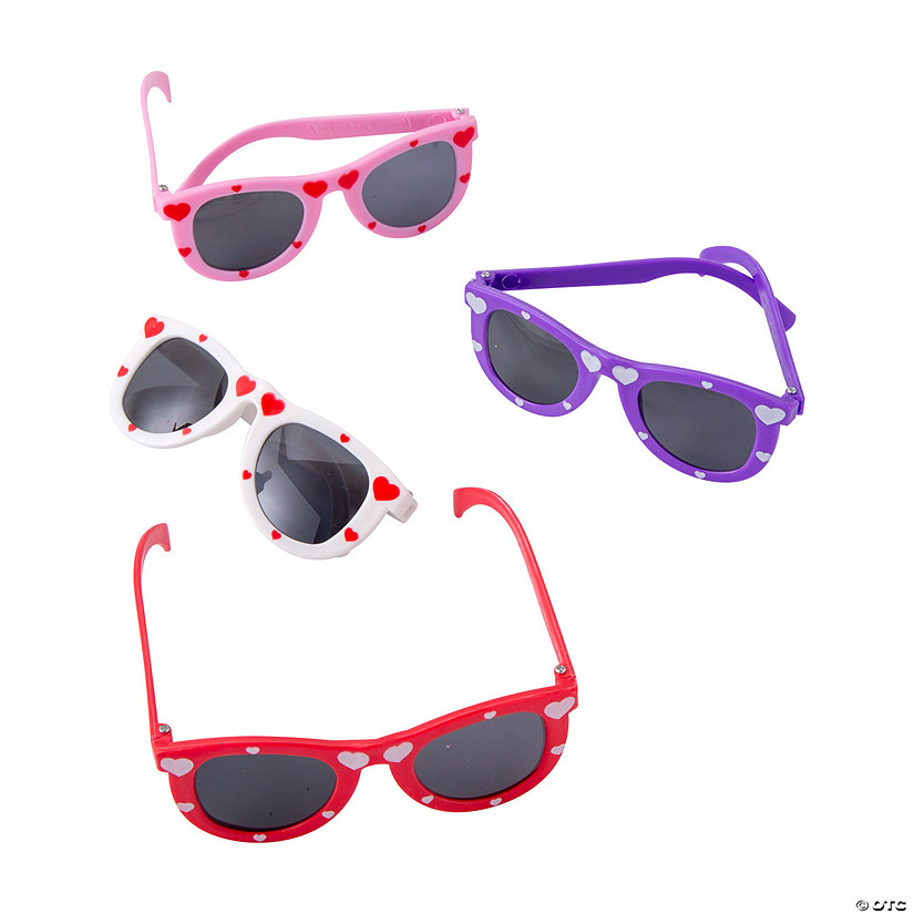 Kids Heart Print Sunglasses - 12 Pc. Image