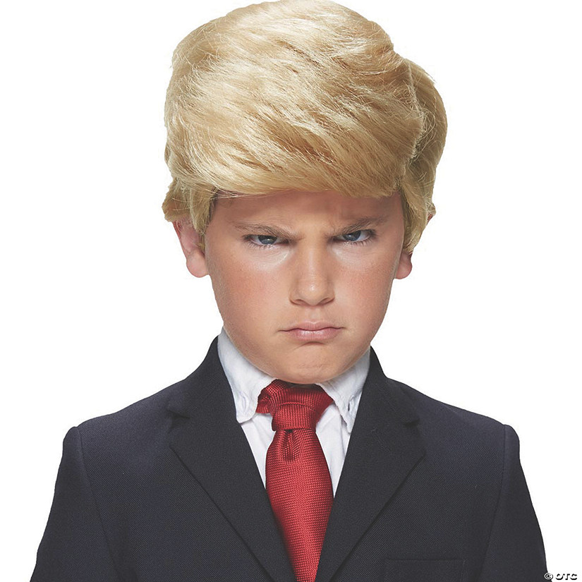 Kid's Orange Comb Over Wig Image