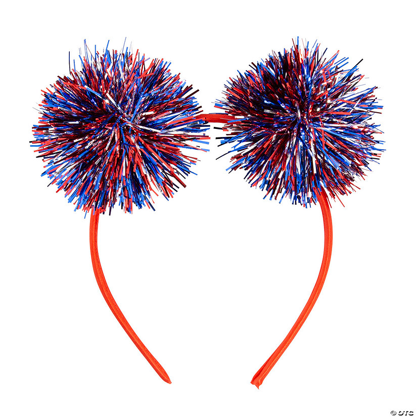 Kids Patriotic Tinsel Ball Head Boppers - 12 Pc. Image