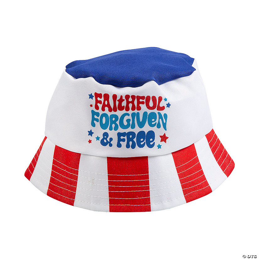 Kids Religious Groovy Patriotic Bucket Hats - 12 Pc. Image