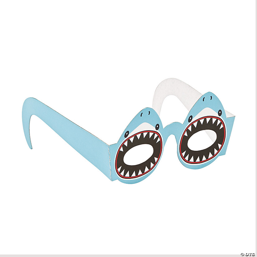 Kids Shark Paper Glasses - 12 Pc. Image