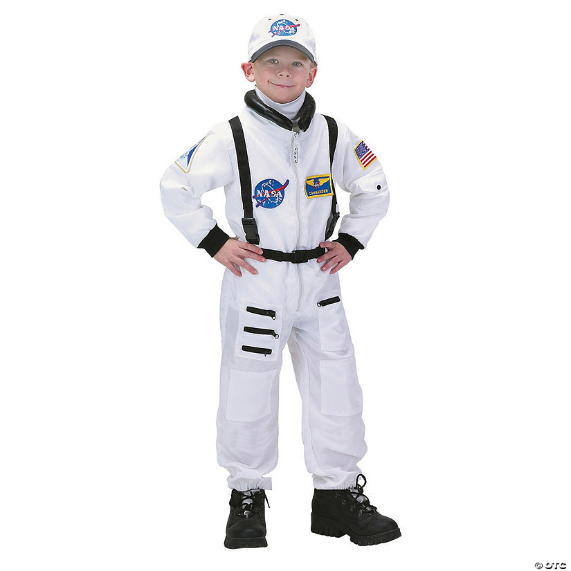 Kids White Astronaut Suit Costume Image