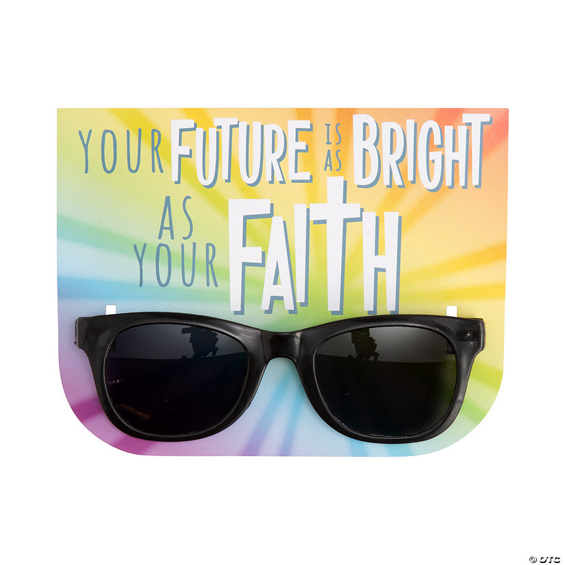 Kids Your Future&#8217;s as Bright as Your Faith Sunglasses with Card- 12 Pc. Image