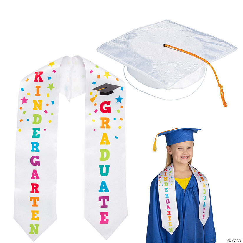 Kindergarten Congrats Grad Graduation Hat & Stole Kit - 2 Pc. Image