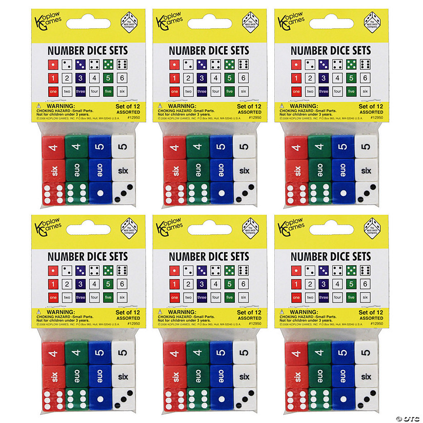 Koplow Games Number Dice Set, 12 Per Pack, 6 Packs Image