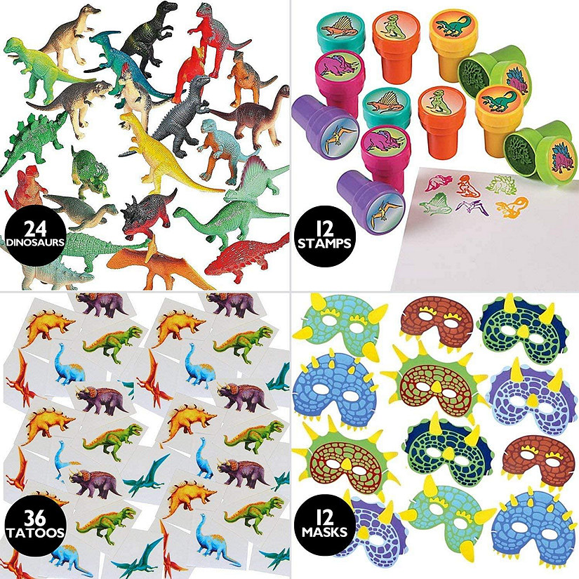Kovot 84 Piece Kids Dinosaur Toy Party Favors Kit Image