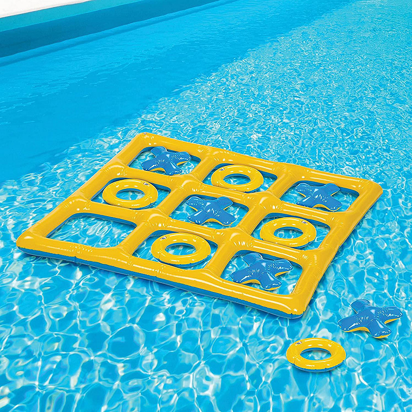 KOVOT Inflatable Tic Tac Toe Floating Game &#8211; Pool Fun Indoor and Outdoor Game Set for The Entire Family &#8211; Backyard, Pool, Picnic, Playroom, Beach, Tailgate & Ca Image