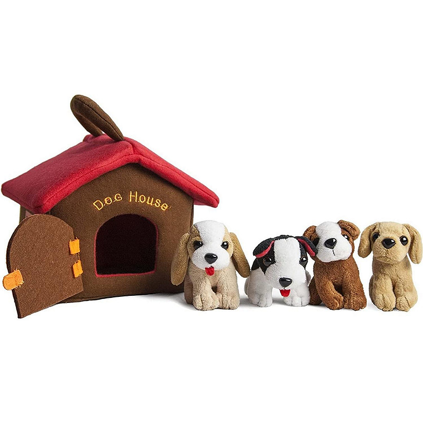 KOVOT Plush Pet Animals Sound Toys with Puppy Dog House Carrier Image