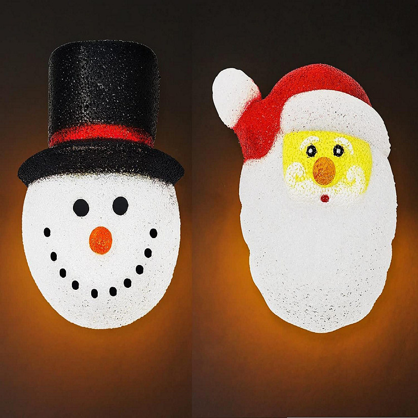 Kovot Santa and Snowman Porch Light Cover Set of 2  Waterproof Outdoor Light Covers Image