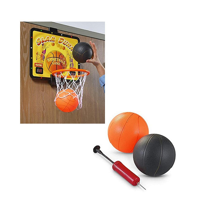 KOVOT Slam Dunk Electronic Basketball Game, Automatic LED Score Keeper, Includes 2 Basketballs and a Pump Image