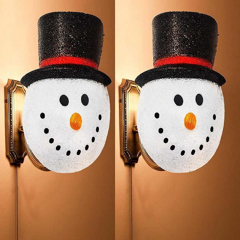 KOVOT Snowman Porch Light Cover Set of 2 Waterproof Outdoor Light Covers Measures 9 1/4 W x 12 H Image