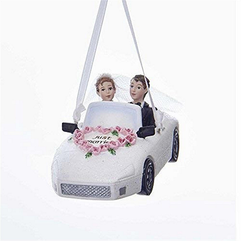Kurt Adler 3.88 Inch Wedding Couple In A Car Ornament Image