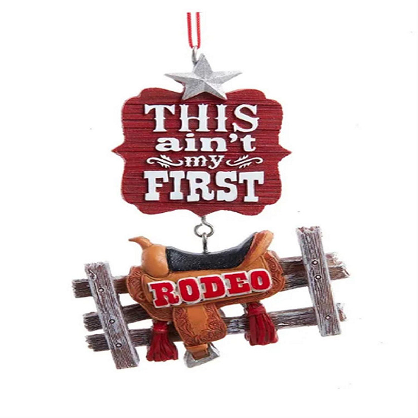 Kurt Adler J8633 Hanging Christmas Ornament, This Ain Feett My First Rodeo 4 Inches Image