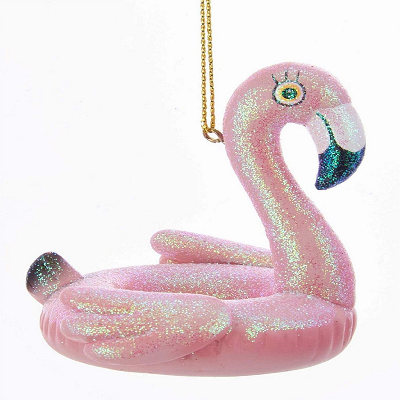 Kurt Adler Pink Flamingo Pool Float Hanging Christmas Ornament, 2.75 Inches Image