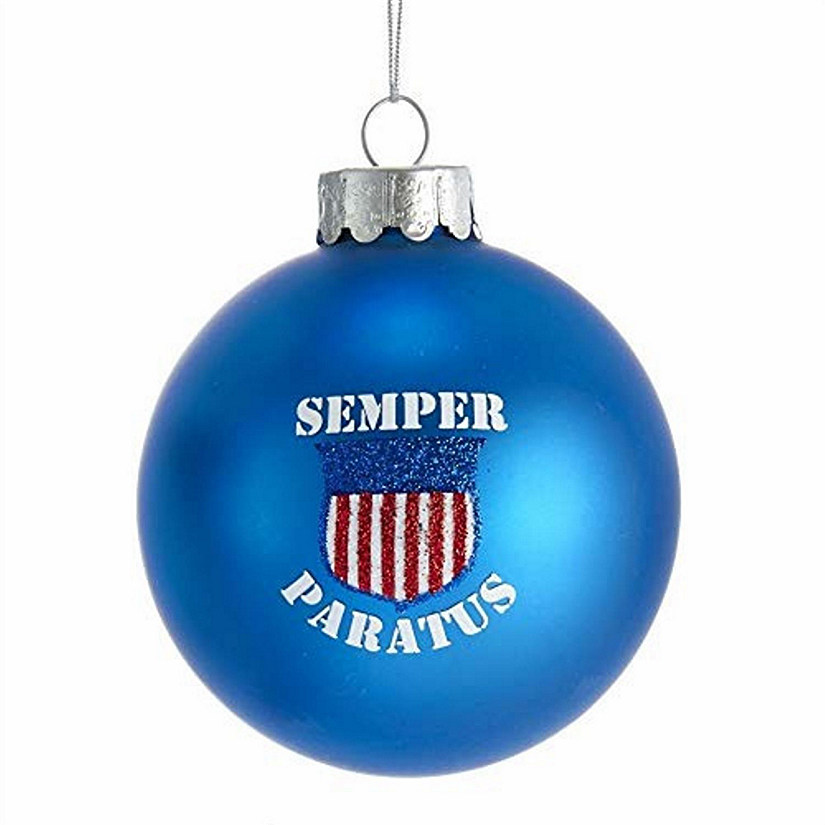 Kurt Adler U.S. Coast Guard Blue Glass Ball Ornament Image