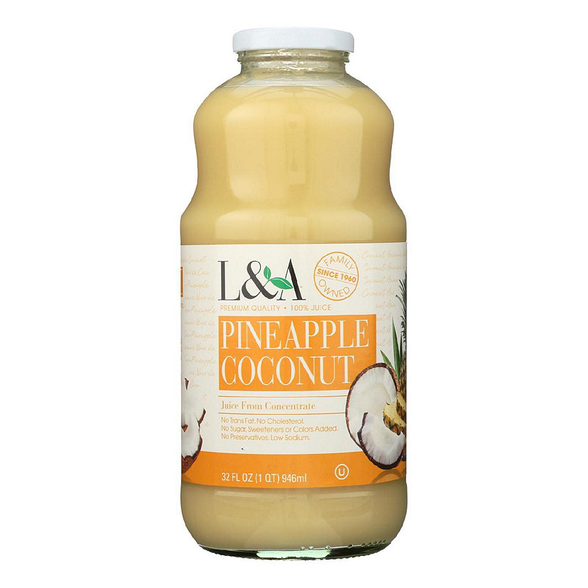 L and A Juice - Pineapple Coconut - Case of 6 - 32 Fl oz. Image
