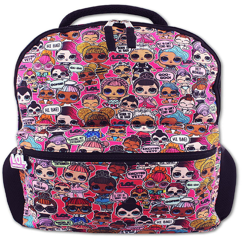 L.O.L. Surprise! Dolls Girls 16" School Backpack (One Size, Black/Pink) Image