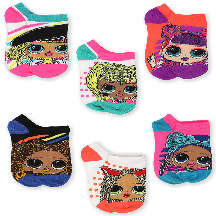 L.O.L. Surprise! OMG Girls Toddler 6 Pack Socks Set (Small (4-6), Pink) Image