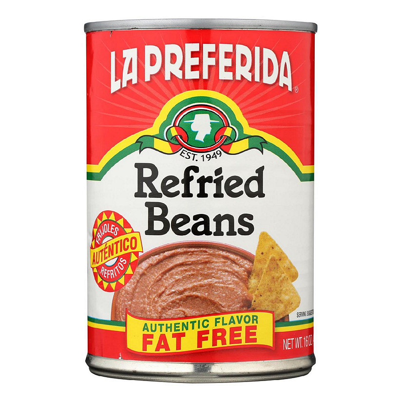 La Preferida Refried Beans - Fat Free - Case of 12 - 16 oz Image