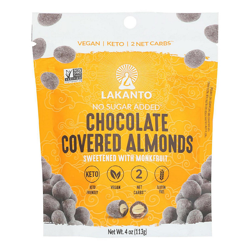 Lakanto - Almonds Chocolate Covered - Case of 8-4 OZ Image