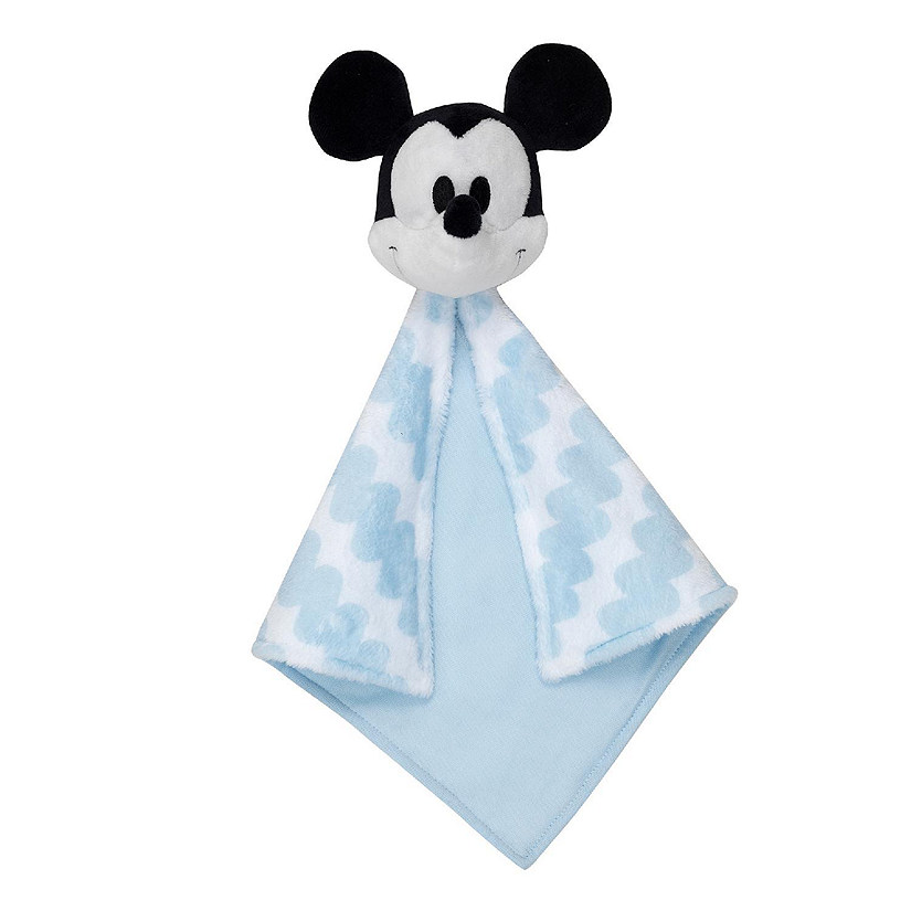 Lambs & Ivy Disney Baby MICKEY MOUSE Lovey Blue/White Plush Security Blanket Image