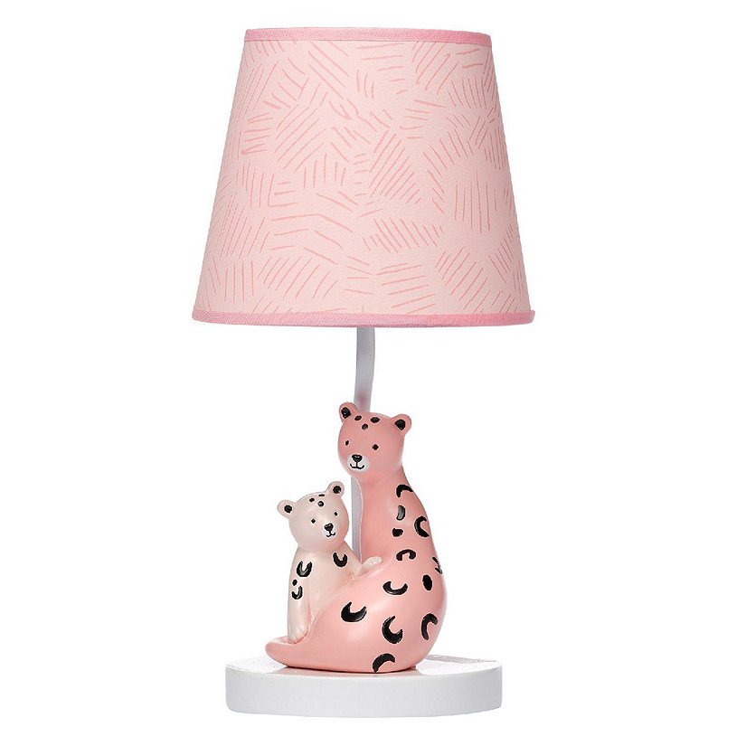 Lambs & Ivy Enchanted Safari Pink Leopard Lamp with Shade & Bulb Image