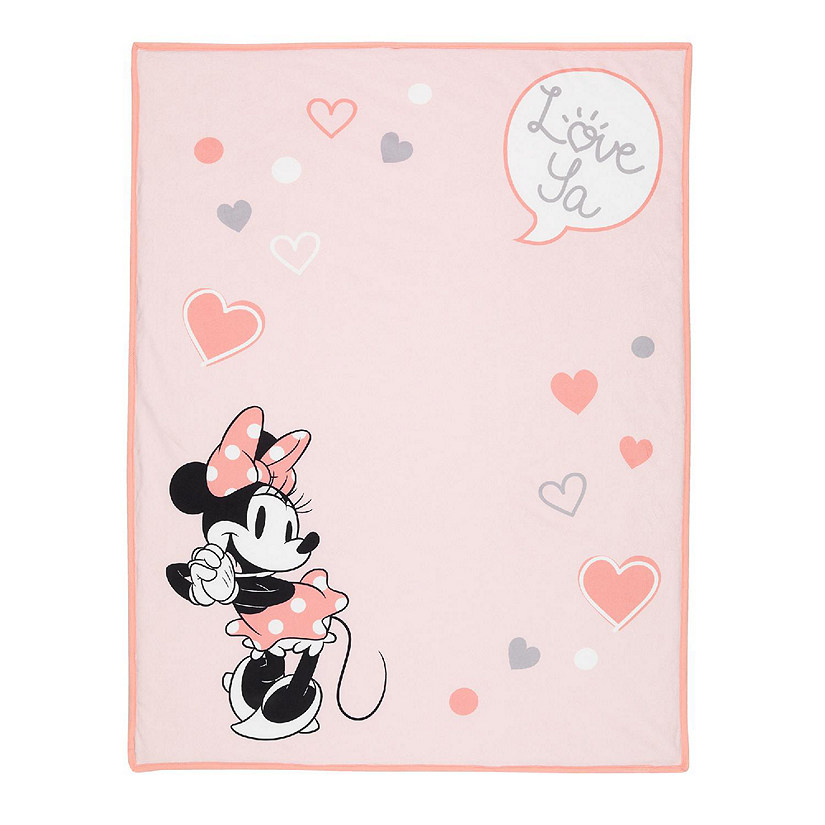 Lambs & Ivy MINNIE MOUSE Picture Perfect Baby Blanket - Pink, Animals, Disney Image