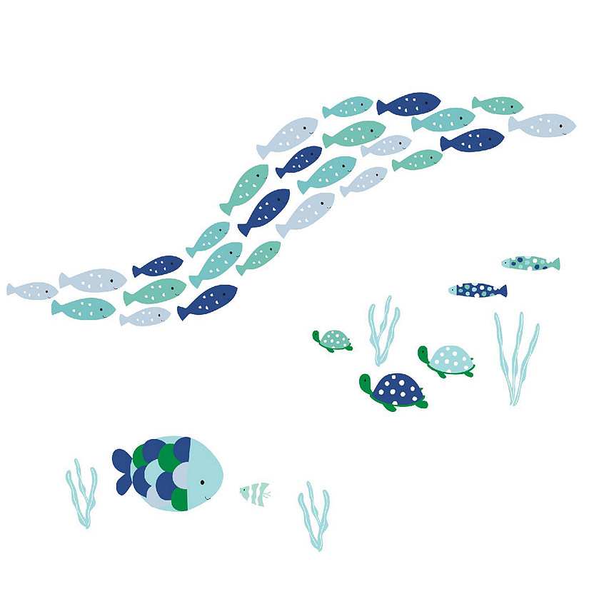 Lambs & Ivy Oceania Aqua/Blue Aquatic Fish Wall Decals/Stickers Image