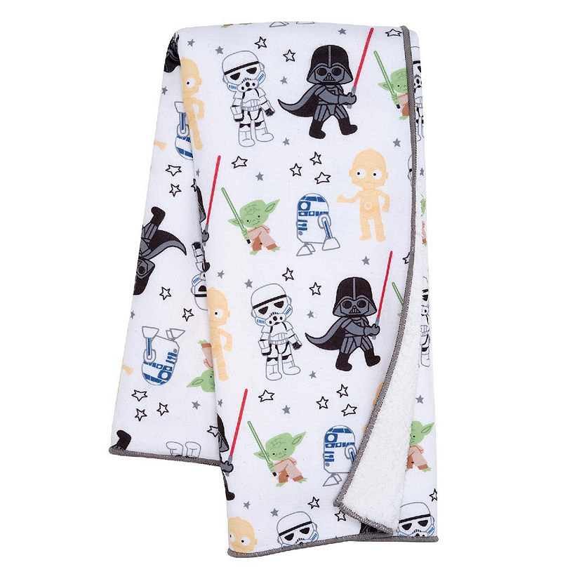 Lambs & Ivy Star Wars Classic Fleece Baby Blanket - Yoda/Darth Vader/R2-D2/C-3PO Image