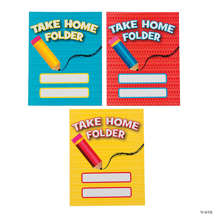 Laminated Take Home Pocket Folders - 12 Pc. Image