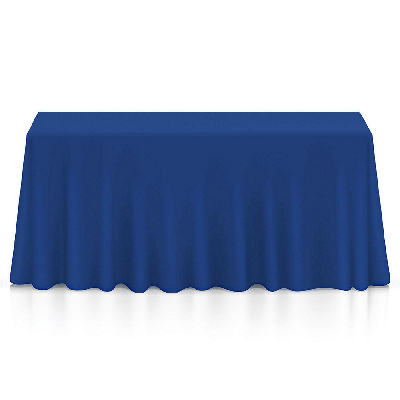 Lann's Linens 5 Pack 90" x 156" Rectangular Wedding Banquet Polyester Tablecloth Royal Blue Image