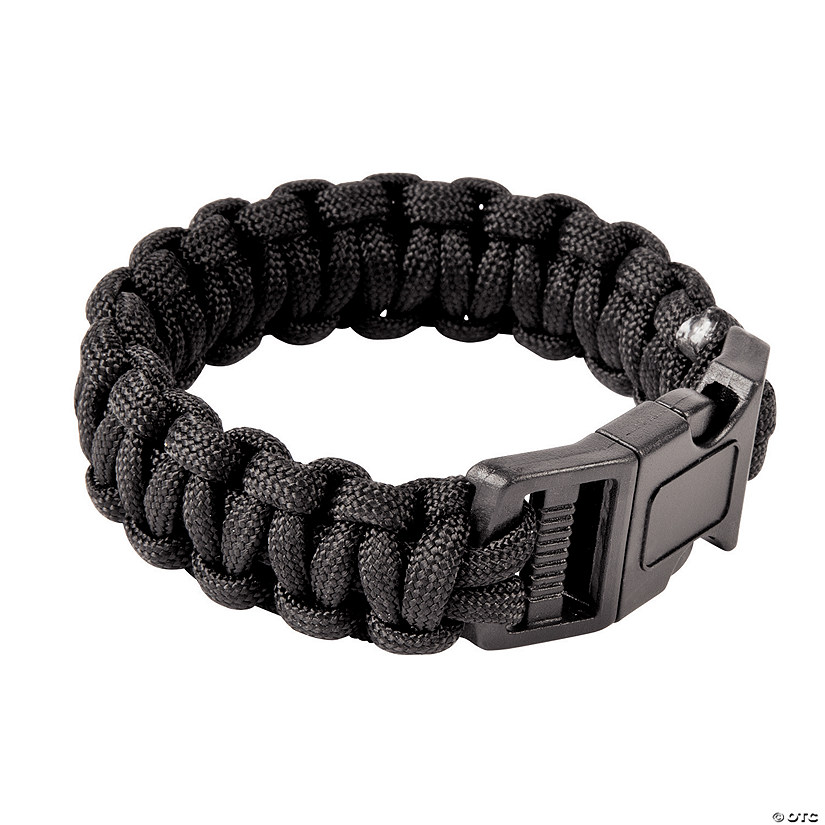 Large Black Paracord Bracelets - 6 Pc. Image