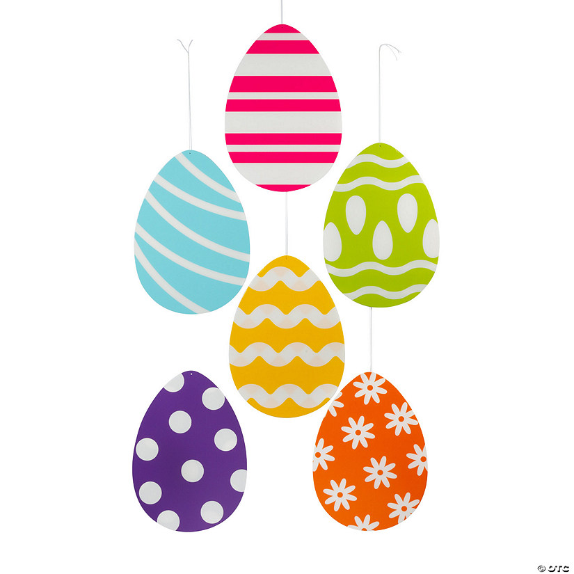 Large Hanging Easter Egg Decorations - 6 Pc. Image