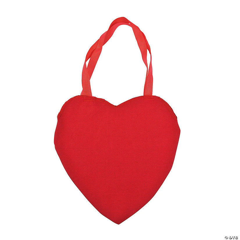 Large Heart-Shaped Canvas Tote Bags