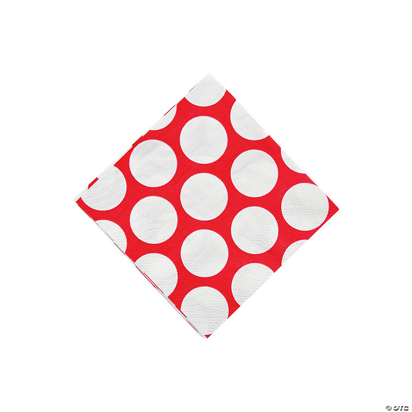Large Red Polka Dot Beverage Napkins Image
