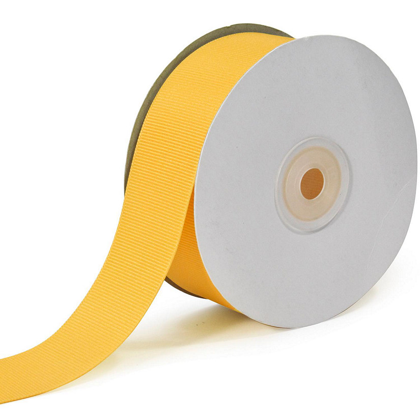 LaRibbons and Crafts 1 1/2" 20yds Premium Textured Grosgrain Ribbon - Yellow Gold Image