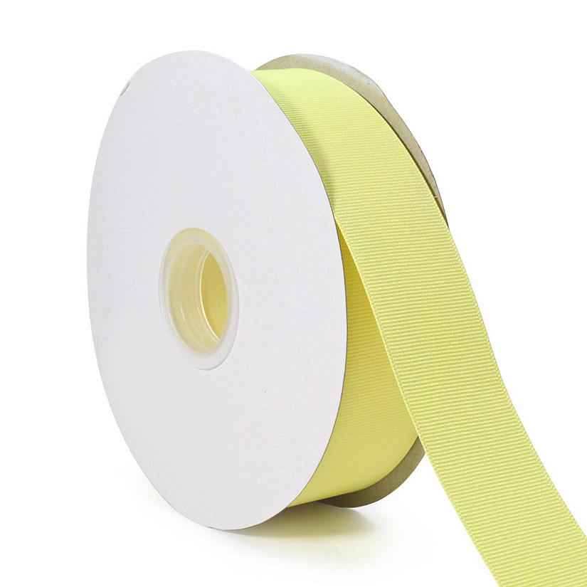 LaRibbons and Crafts 1 1/2" 50yds Premium Textured Grosgrain Ribbon - Baby Maize Image