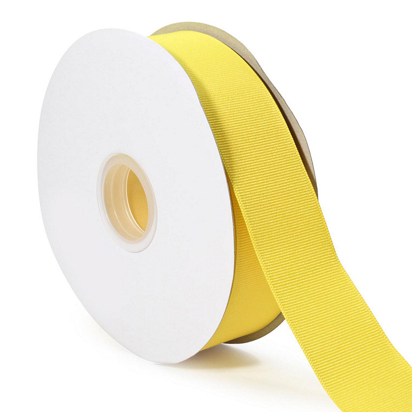 LaRibbons and Crafts 1 1/2" 50yds Premium Textured Grosgrain Ribbon - Maize Image