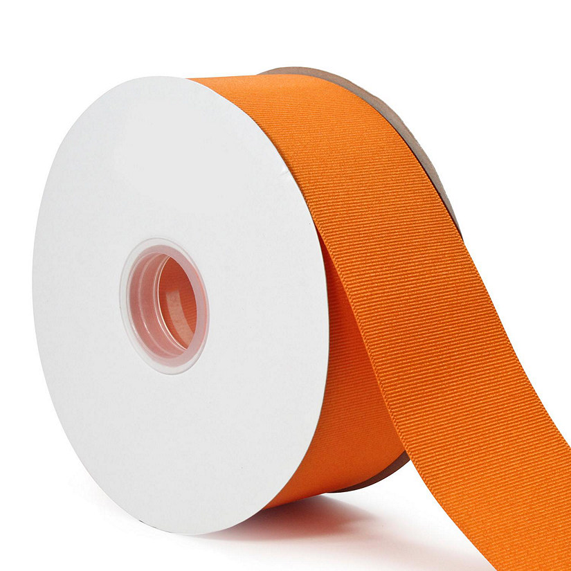 LaRibbons and Crafts 2 1/4" 50yds Premium Textured Grosgrain Ribbon - Torrid Orange Image