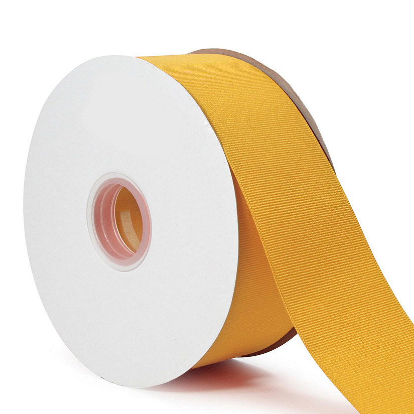 LaRibbons and Crafts 2 1/4" 50yds Premium Textured Grosgrain Ribbon - Yellow Gold Image