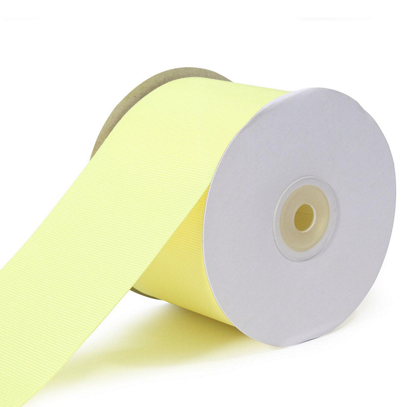 LaRibbons and Crafts 3" 20yds Premium Textured Grosgrain Ribbon -  Baby Maize Image