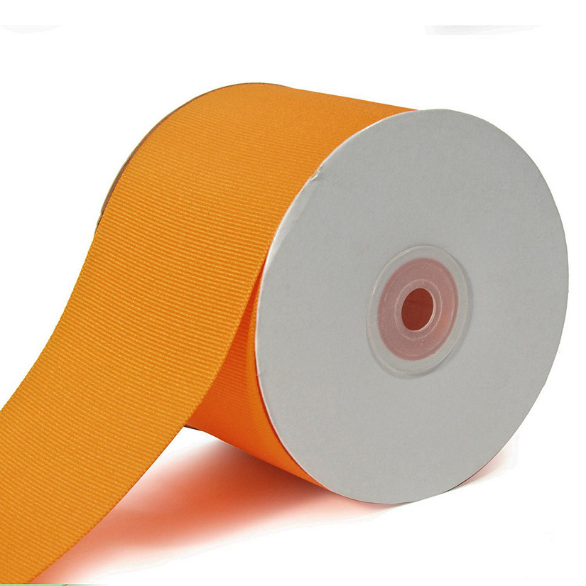 LaRibbons and Crafts 3" 20yds Premium Textured Grosgrain Ribbon -Torrid Orange Image