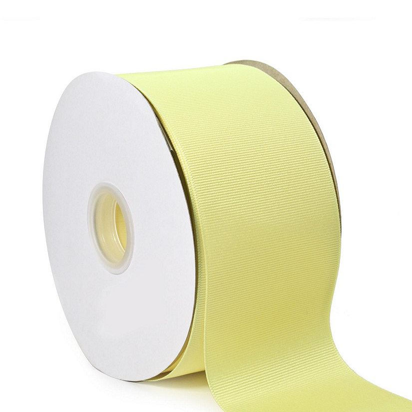 LaRibbons and Crafts 3" 50yds Premium Textured Grosgrain Ribbon -  Baby Maize Image