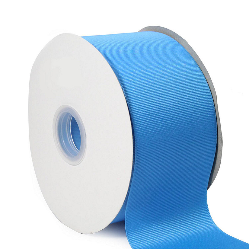 LaRibbons and Crafts 3" 50yds Premium Textured Grosgrain Ribbon -Island Blue Image
