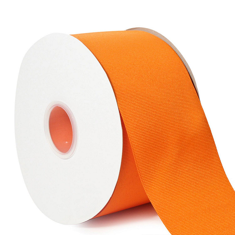 LaRibbons and Crafts 3" 50yds Premium Textured Grosgrain Ribbon -Torrid Orange Image