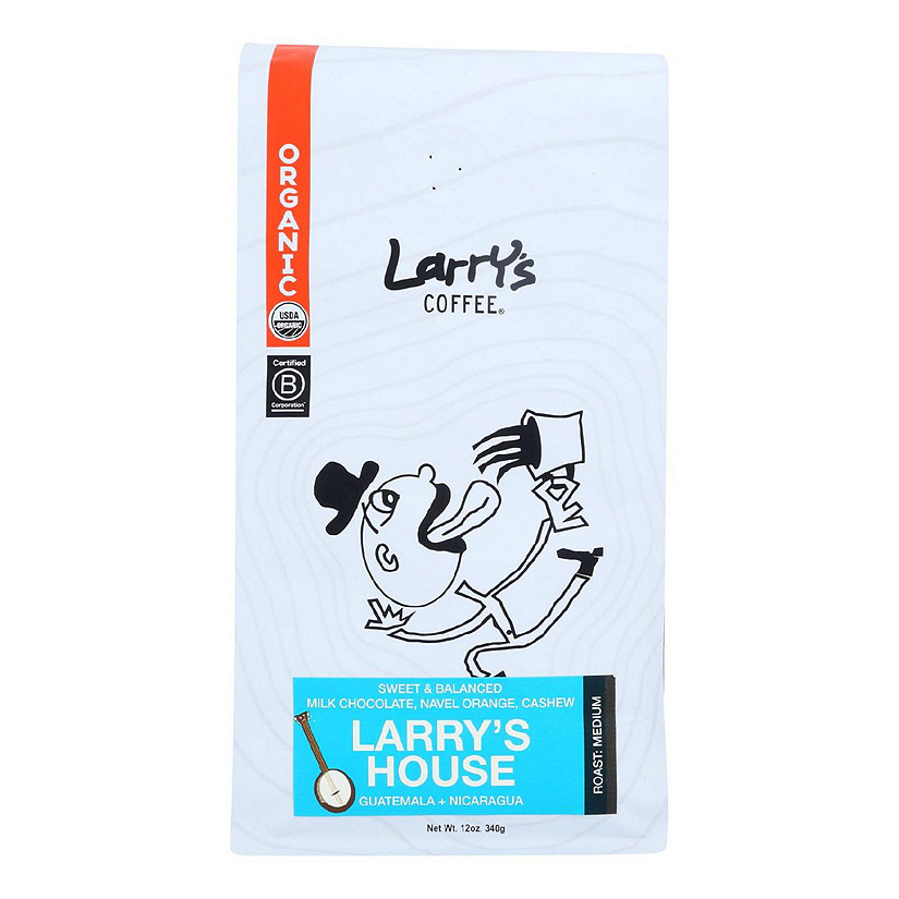 Larry's Coffee Larry's House Organic Coffee Beans  - Case of 6 - 12 OZ Image