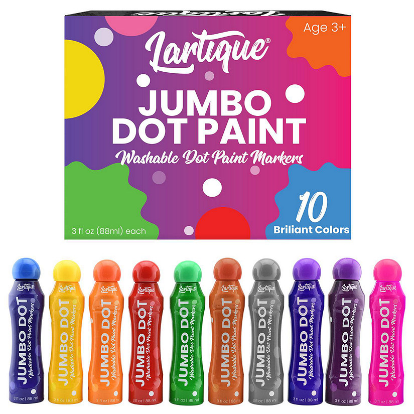 Lartique Bingo Daubers, Washable Dot Markers for Toddlers with Easy Grip, 10 Bright Colors Image