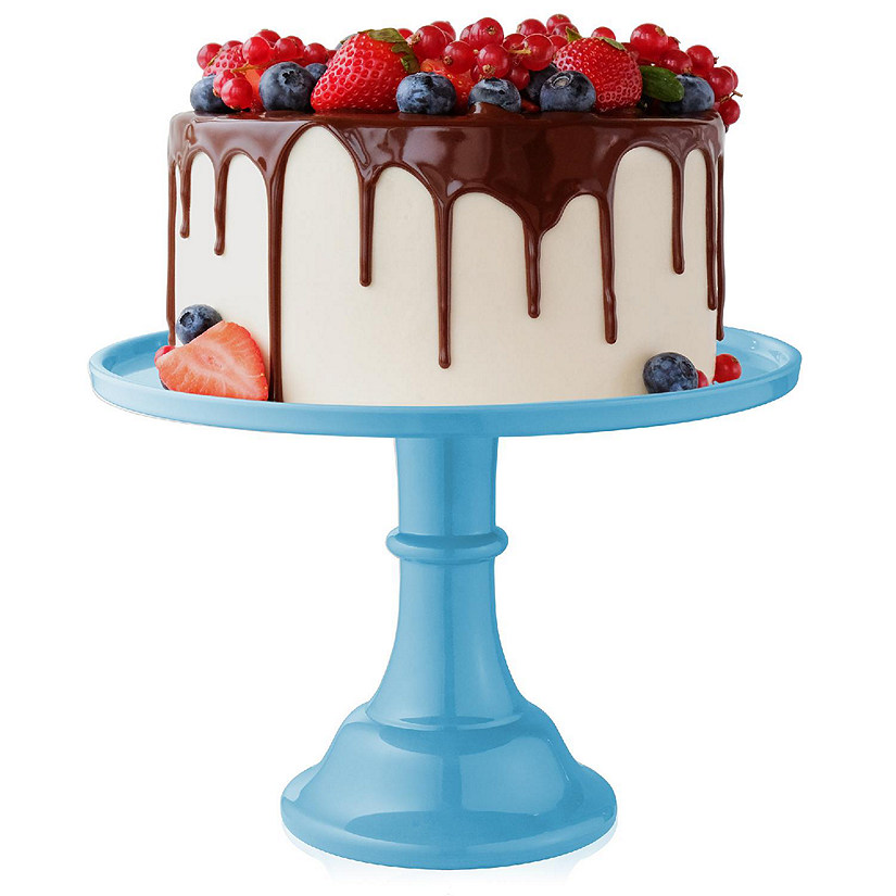 Last Confection 11" Blue Cake Stand, Dessert Cupcake Pedestal Display, Wedding, Birthday Party Image