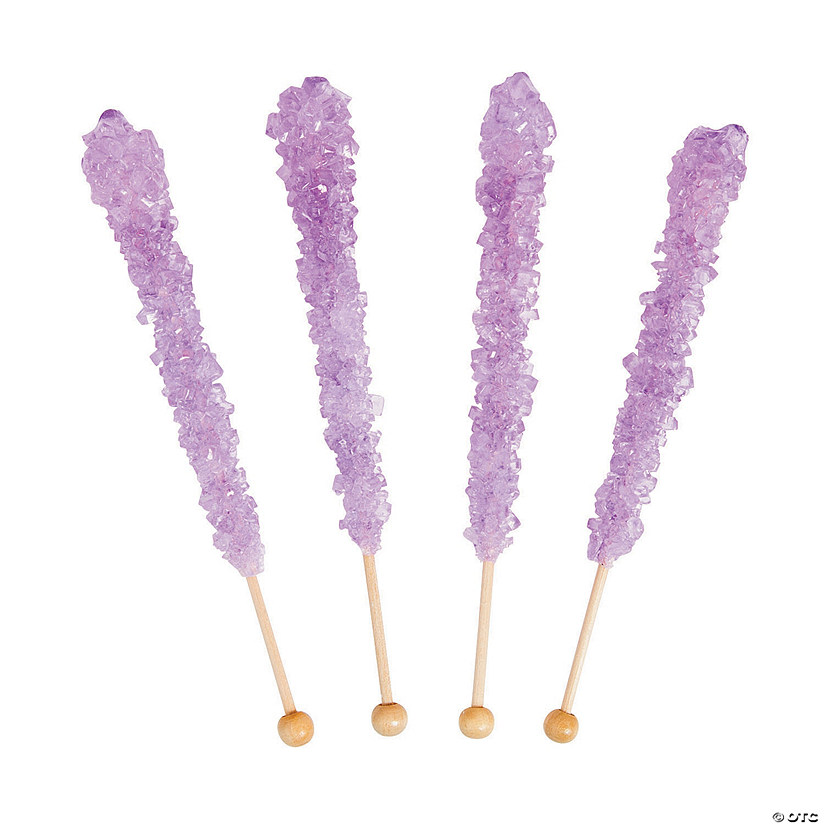 Lavender Rock Candy Lollipops - 12 Pc. Image